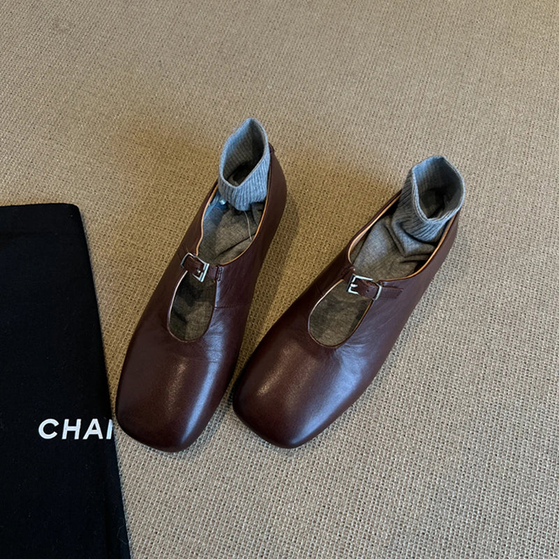 Damen Mokassins Elegante Schuhe mit Riemen Bequem