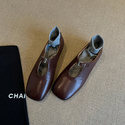 Damen Mokassins Elegante Schuhe mit Riemen Bequem