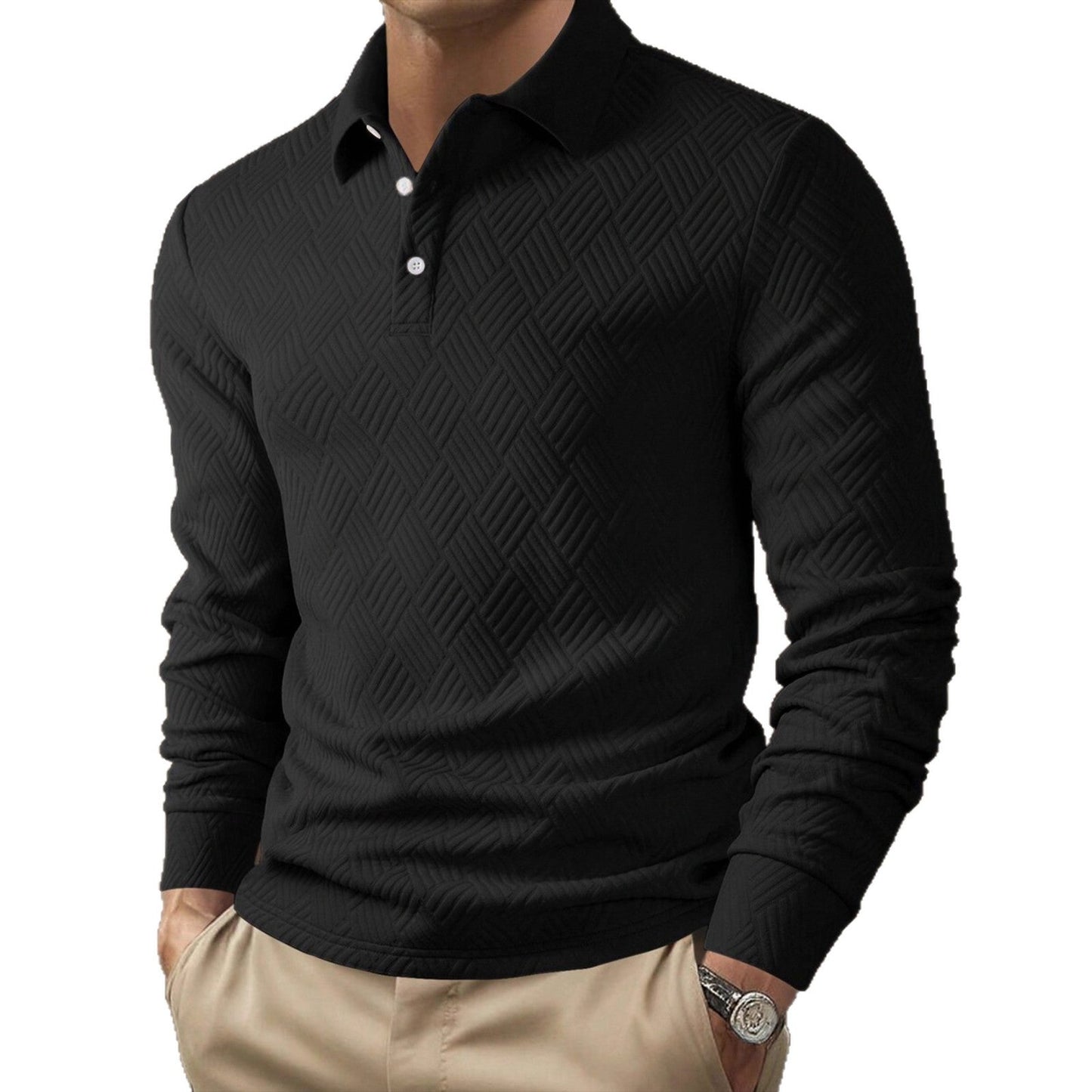 Herren Polohemd Langarm Slim Fit Berlin Style