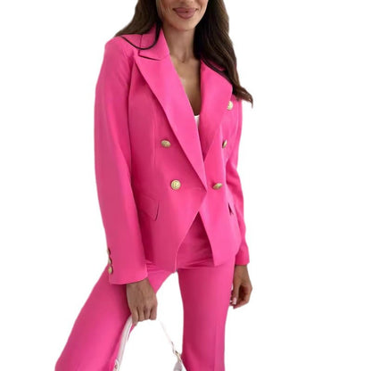 Damen Blazer Anzug Eleganter Businessanzug mit goldenen Knöpfen
