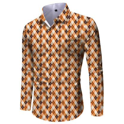 Herren Langarmhemd Karomuster Elegantes Design
