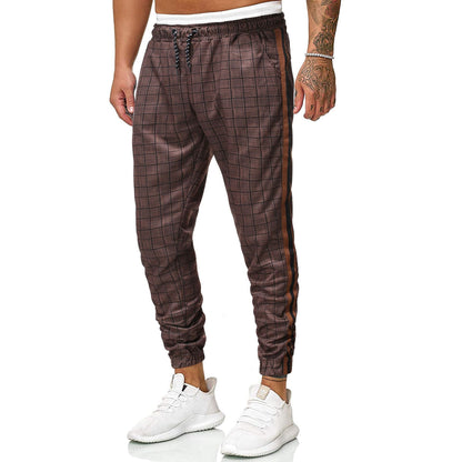 Herren Jogginghose Karomuster Elastisch Modern