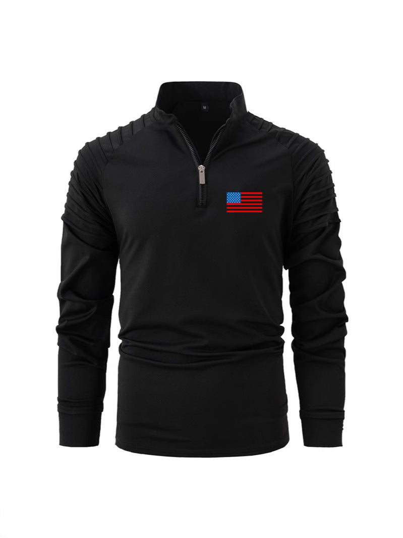 Herren Sportoberteil Reißverschluss Funktionsshirt Modern
