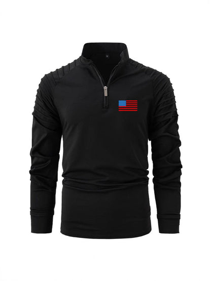 Herren Sportoberteil Reißverschluss Funktionsshirt Modern