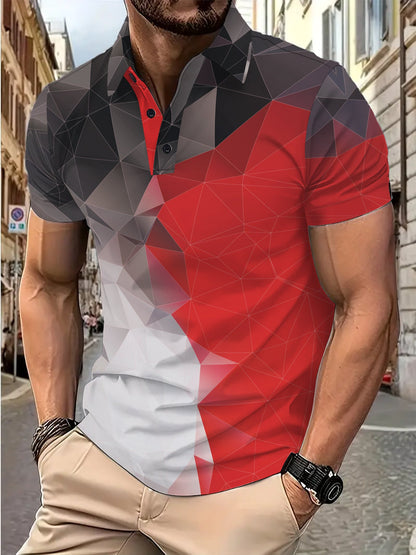 Herren Poloshirt Geometrisch Modern Trendig