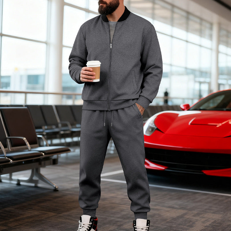 Herren Sportanzug Set Mit Taschen Reißverschluss Modern