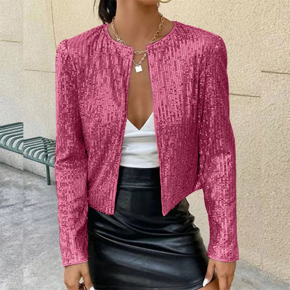 Glitzernde Damen Strickjacke Elegant Frauen