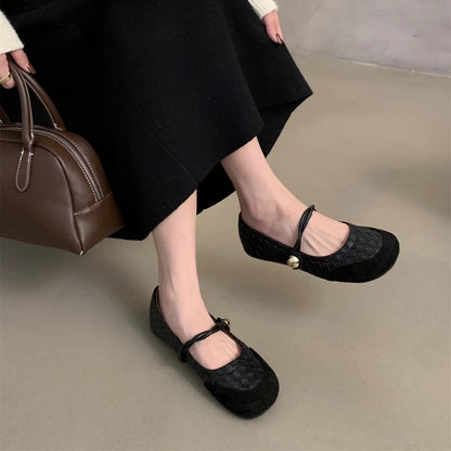 Damen Ballerinas Geflochtene Schuhe mit Schleife Elegante Mode