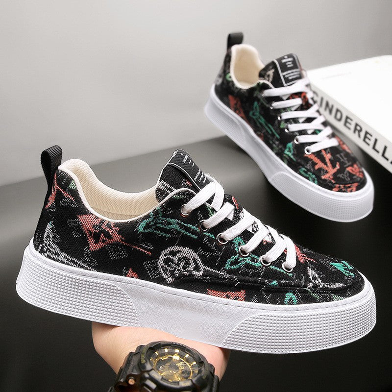 Damen Sneaker Trendy Einzigartiges Druckdesign Schwarz Weiße Mode - BerlinGlamour