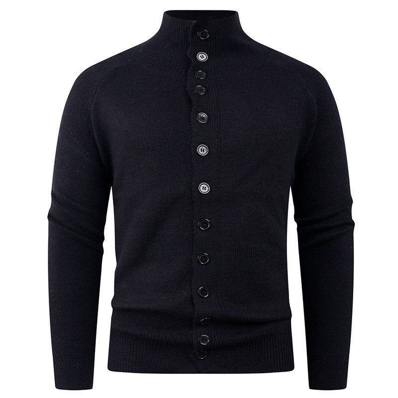Herren Strickjacke Stehkragen Knopfverschluss Modern