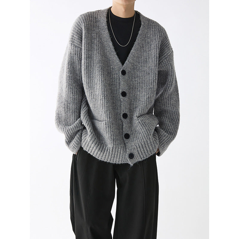 Herren Strickjacke Grobstrick Mit Taschen Modern - BerlinGlamour