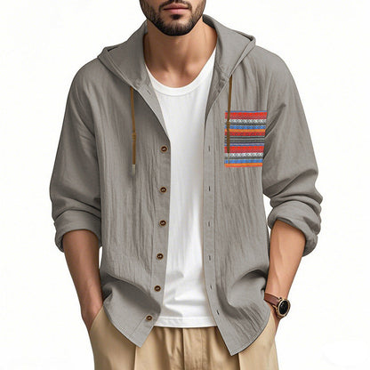 Herren Kapuzenshirt Modern mit Knopfleiste und Stylishem Design