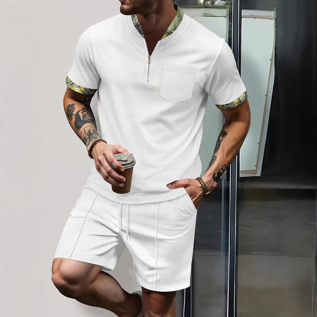 Herren Sport-Set Kurz Reißverschluss Schnürung Modern - BerlinGlamour