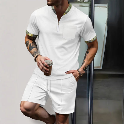 Herren Sport-Set Kurz Reißverschluss Schnürung Modern - BerlinGlamour