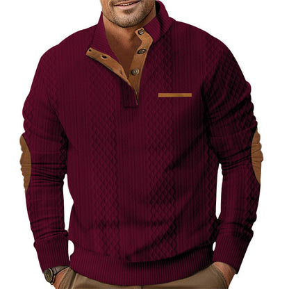 Herren Strickpullover Modern mit Kontrastdetails und Struktur