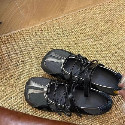 Damen Ballerinas Komfortabel Verstellbar Modisch