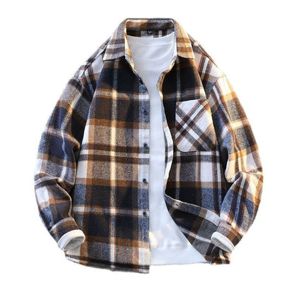 Herren Flanellhemdjacke Karomuster Zeitlos Elegannt