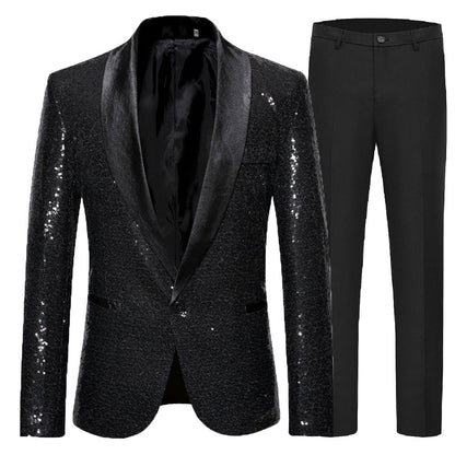Herren Paillettenanzug Glitzernd Party Anzug