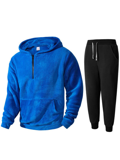 Herren Fleece Hoodie Jogginghose Set Weich Warm