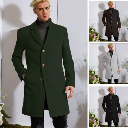 Herren Langmantel Eleganter Klassiker mit Goldknöpfen - BerlinGlamour