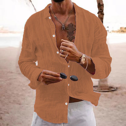 Leinenhemd Herren Lässig Sommer Modern