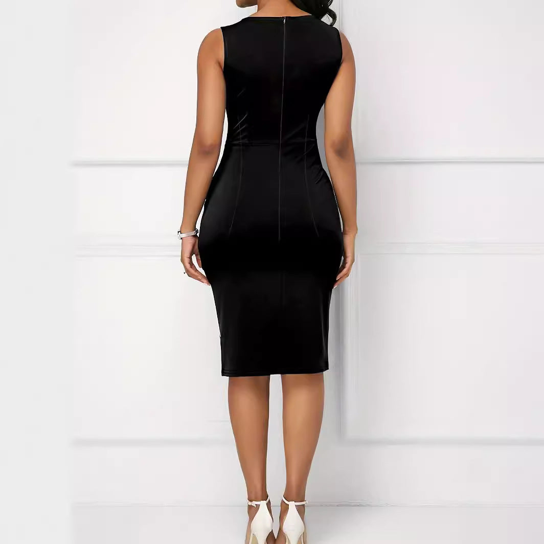 Elegantes Damenkleid mit Blockstreifen Figurbetont Modern