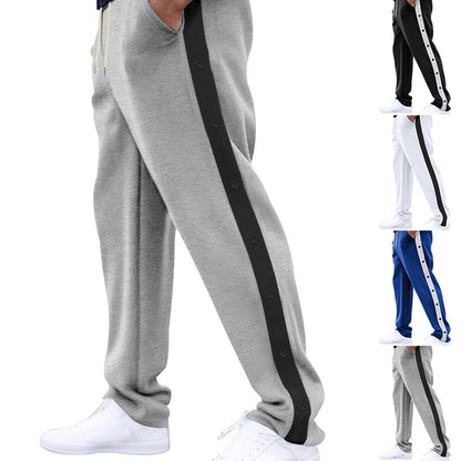 Herren Jogginghose Sportlich Elastisch Mit Knopfleiste