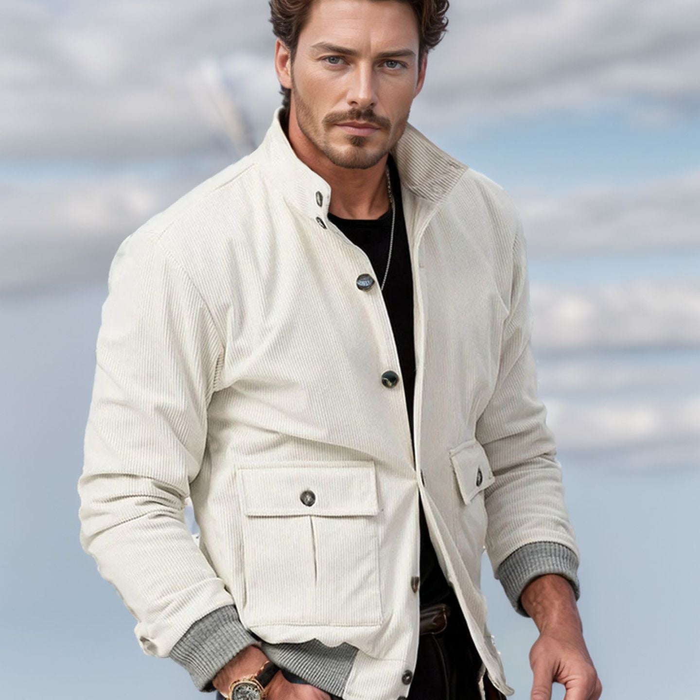 Herren Cordjacke Modern Schnitt Casual - BerlinGlamour
