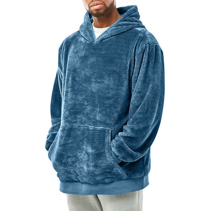 Herren Fleecepullover Kapuze Weich Warm mit Taschen