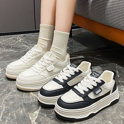 Damen Sneaker Plattform Trendig Modisch Hoch