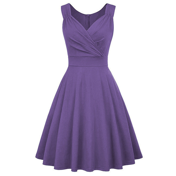 Elegantes Damen A-Linien Kleid Tailliert Mit Wickeldetail