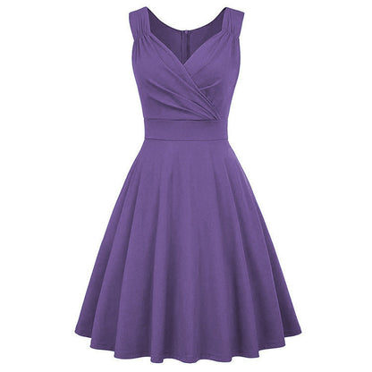 Elegantes Damen A-Linien Kleid Tailliert Mit Wickeldetail
