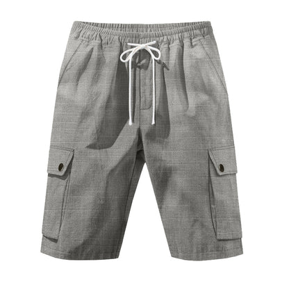 Herren Cargo Shorts Bequem Mit Kordelzug und Seitentaschen