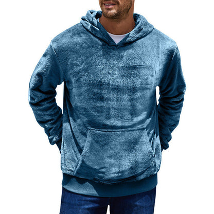Herren Fleecepullover Kapuze Weich Warm mit Taschen