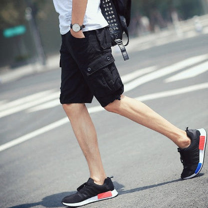 Herren Cargo Shorts Bequem Elastisch Vieltaschig