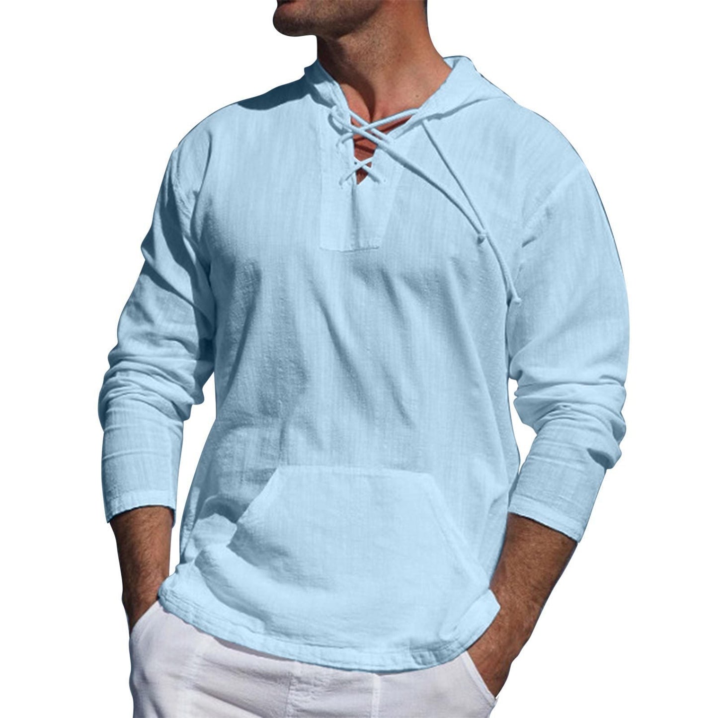 Herren Pullover Kapuzenoberteil Sportlich Mit Kängurutasche Modern