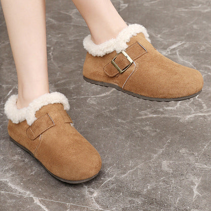 Damen Clogs Warm Kuschelig Schnallenverschluss Modern