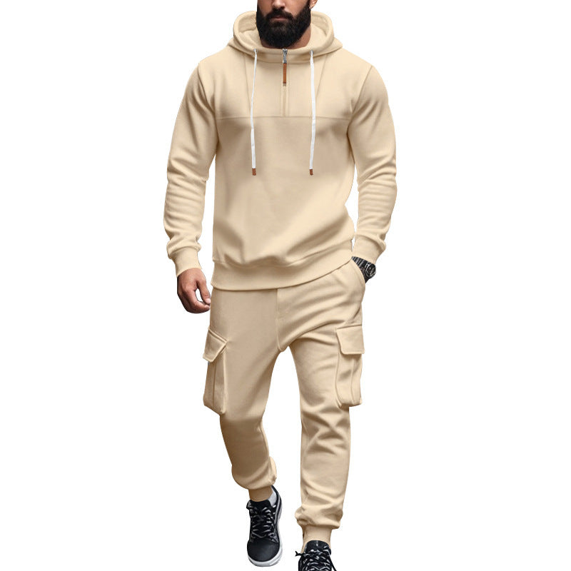 Herren Freizeitanzug Kapuze Cargo Taschen Sportlich Modern - BerlinGlamour