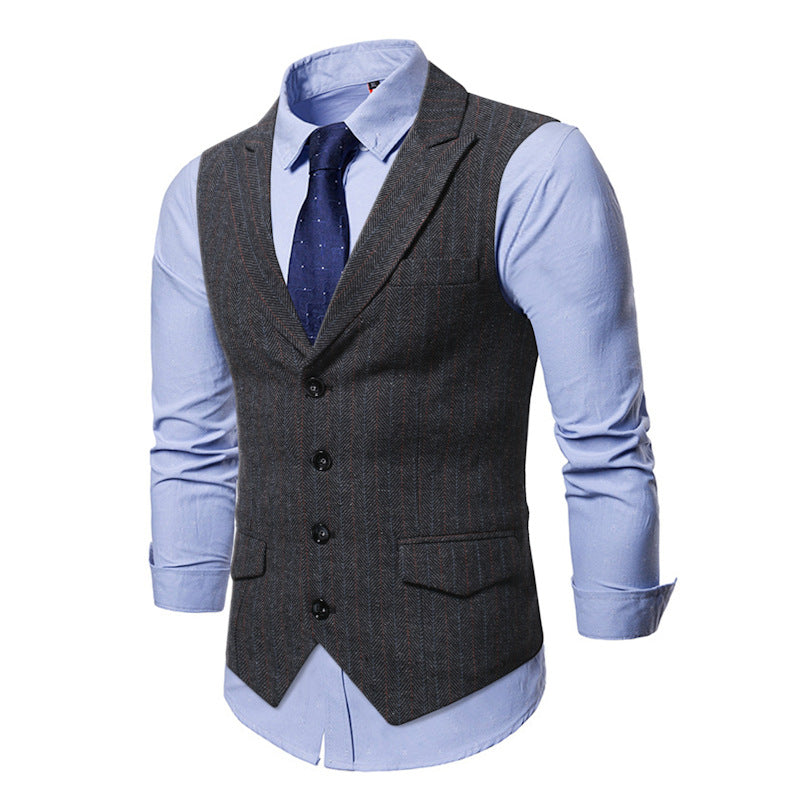 Herren Weste Nadelstreifen Slim Fit Modern