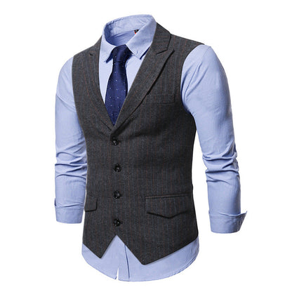 Herren Weste Nadelstreifen Slim Fit Modern