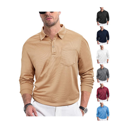 Herren Polohemd Luxus atmungsaktiv mit Brusttasche