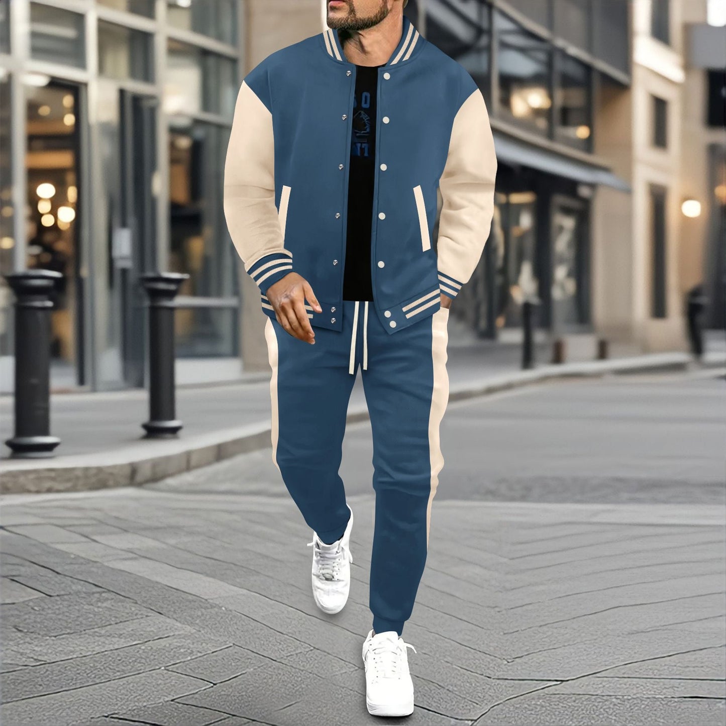 Herren Urbaner Sportanzug mit modischer Bomberjacke und Jogginghose BerlinGlamour. - BerlinGlamour