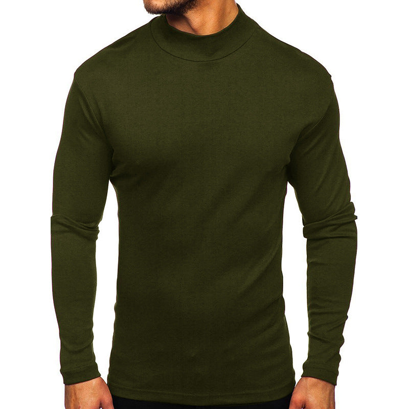 Herren Langarmshirt Rollkragen atmungsaktiv Baumwolle