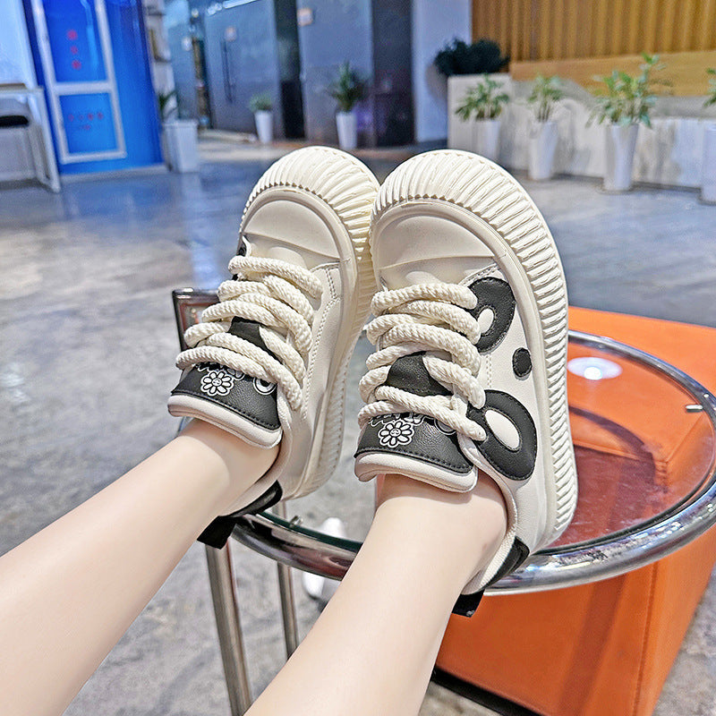 Damen Sneaker Panda Design Rutschfest Sneakers Schuhe Modisch
