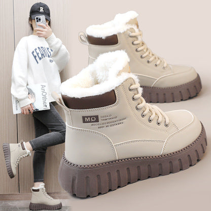 Damen Winterstiefel Warm mit Profilsohle und Innenfutter
