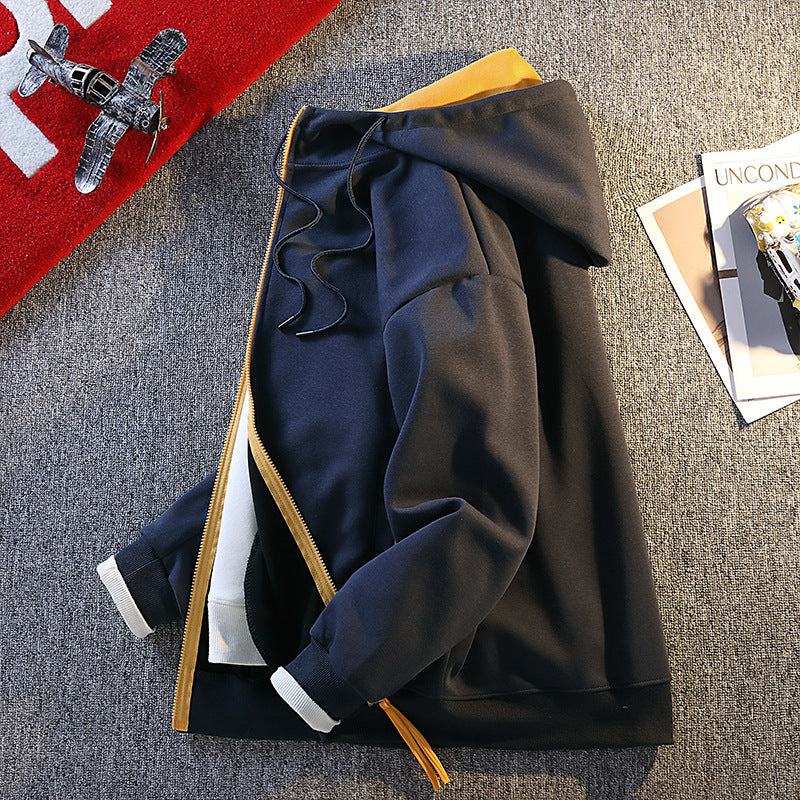 Herren Kapuzenjacke Modern mit Kontrast Details