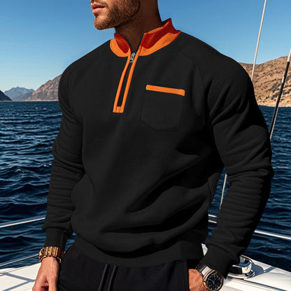 Herren Sweatshirt Feuchtigkeitsregulierend Mit Reißverschluss
