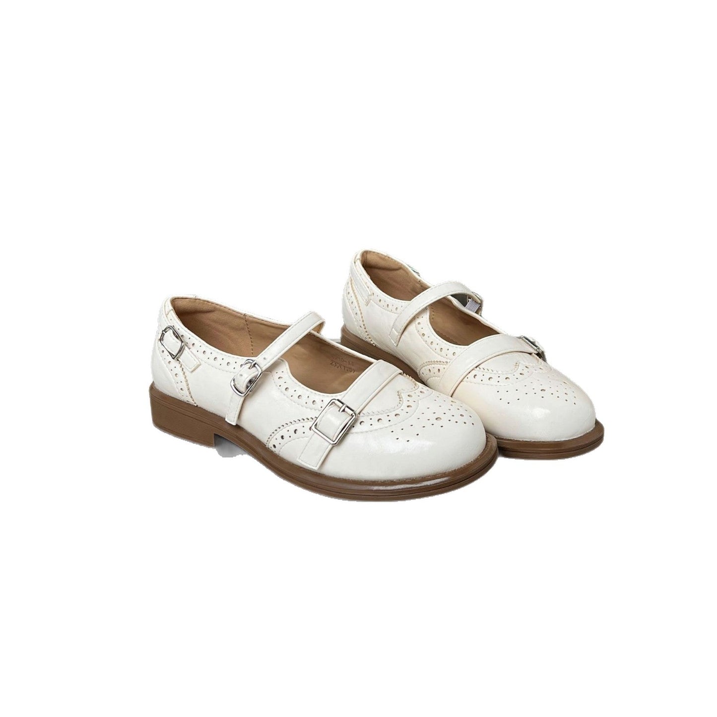 Elegante Damen Ballerinas mit Riemen und Lochmuster