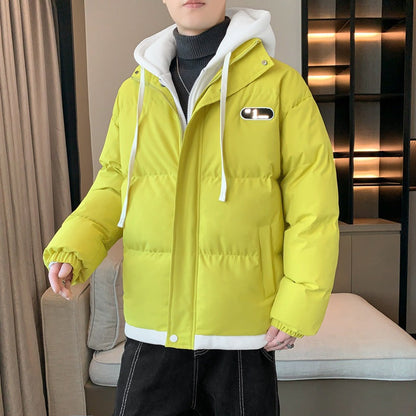 Herren Winterjacke Warm Dickes Futter Mit Kapuze
