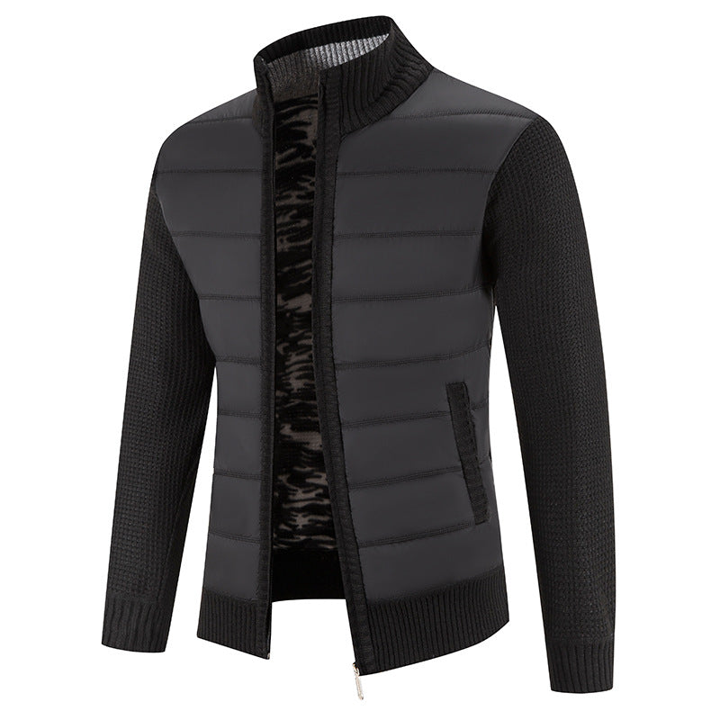 Herren Steppjacke Warm Mit Strickarm Modern